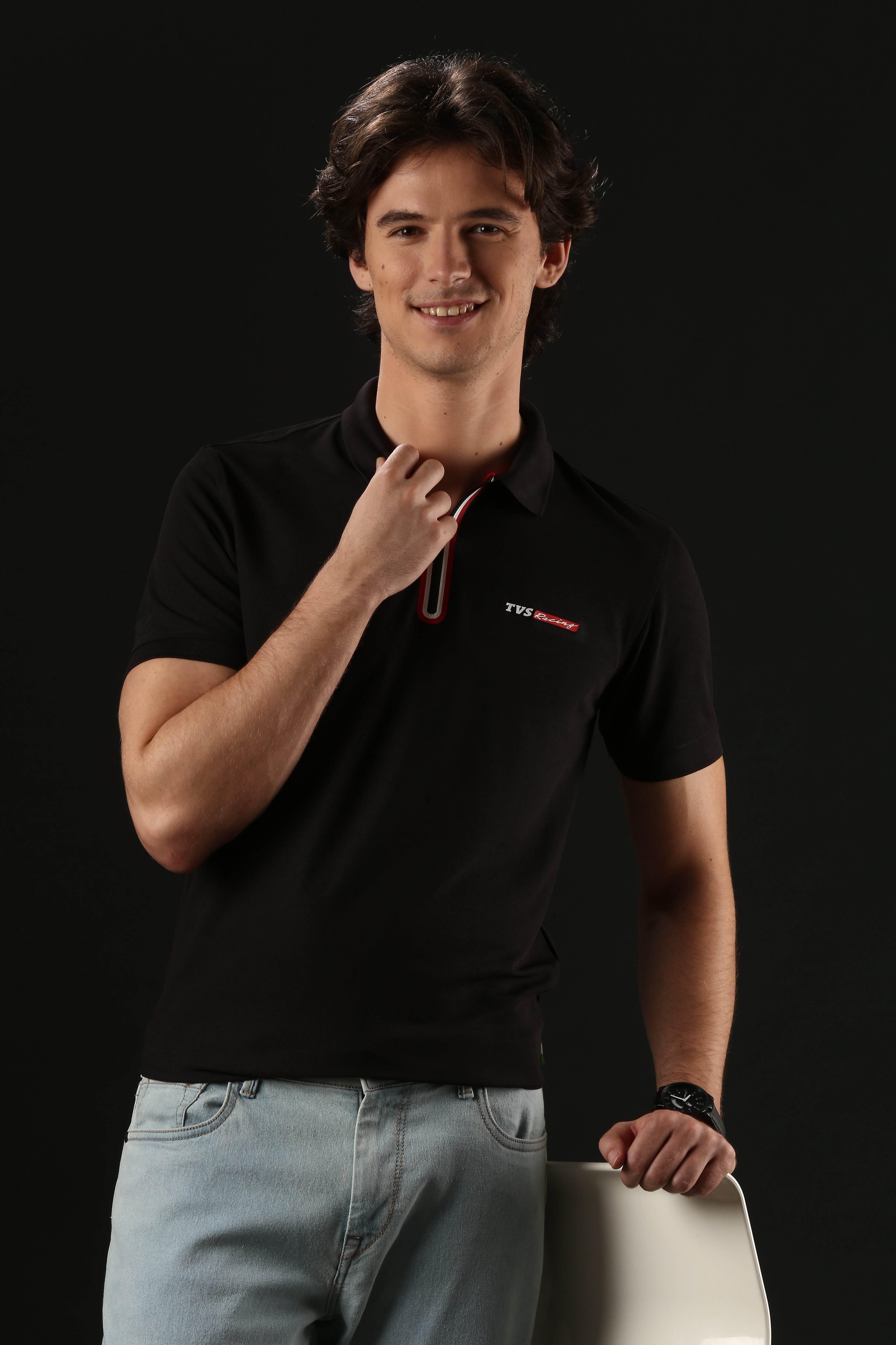 TVS Originals Racing Men’s Polo T-Shirt | 100% Polyester | Quick-Dry | Antimicrobial Finish | Zipper Placket | Reflective Branding | Lightweight Activewear | 200 GSM | Regular Fit